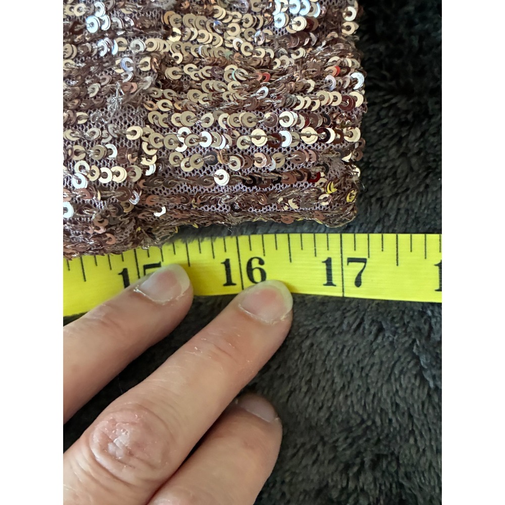 Cable & Gauge Rose Gold Sequin Long Sleeve Top Size‎ Small Party Sparkle - Picture 9 of 10